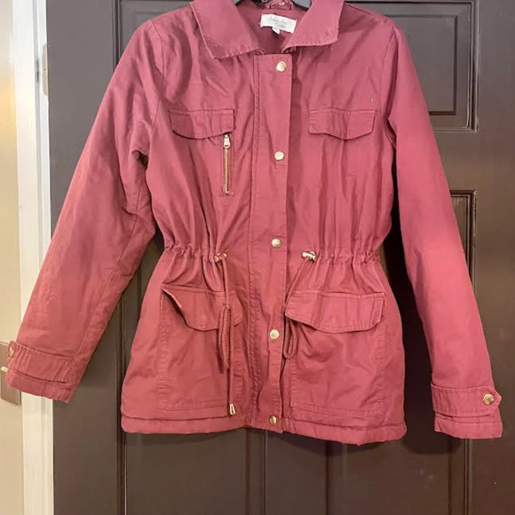 Charlotte Russe Jackets & Blazers - Charlotte Russe Red Anorak Coat: Size M